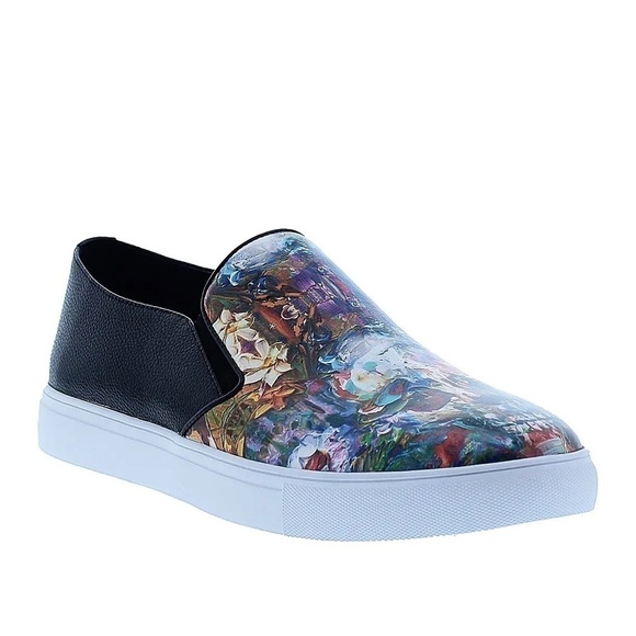 ROBERT GRAHAM New Size 10 Happy Arts Slip-On Leather Sneakers Abstract Design - Picture 5 of 6